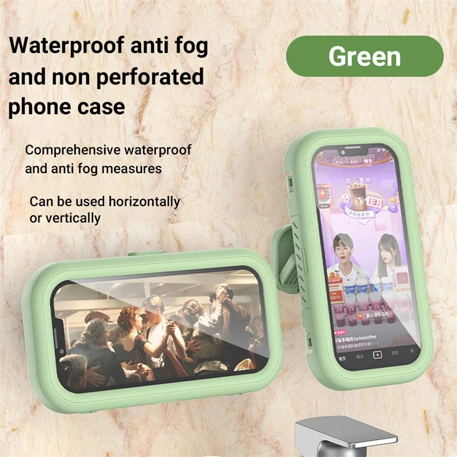 Waterproof Shower Phone Holder Rotation Angle Adjustable Telescoping Wall Mount Phone Holder for Bathroom Kitchen Bracket Stand